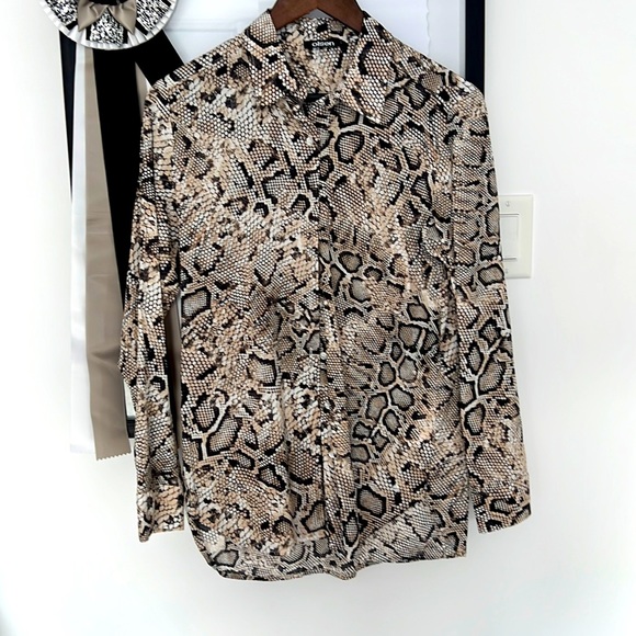 Olsen Snake Print Button Up Shirt Blouse - Picture 1 of 2